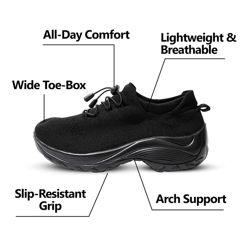Ortho Stretch Cushion Shoes - Black